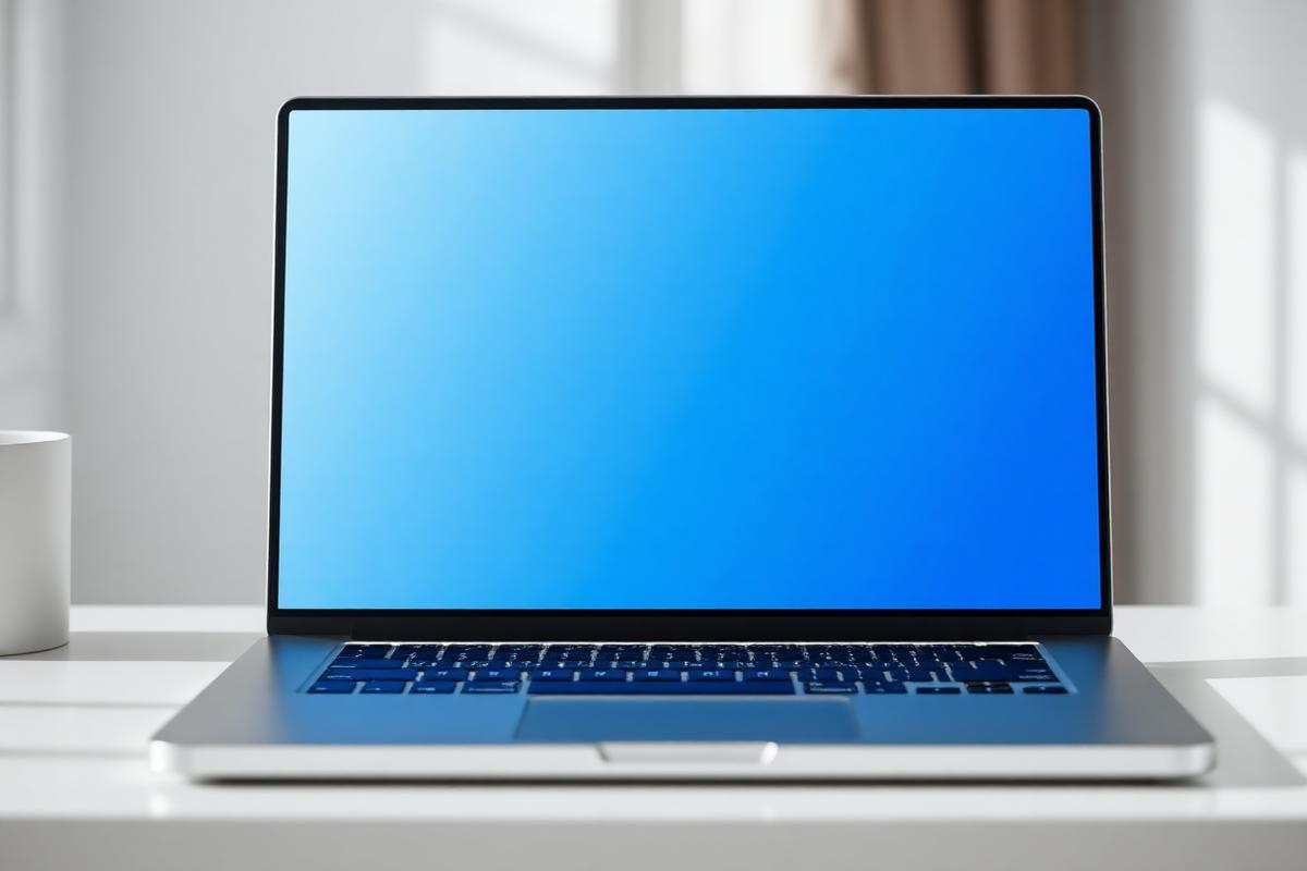 Nastavení automatického spoření na notebooku, klidná domácí atmosféra